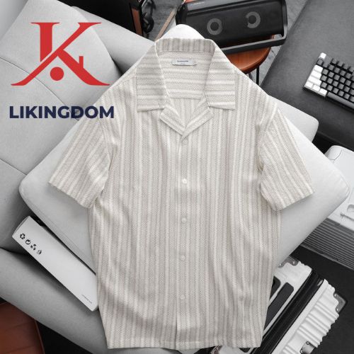 ICONDENIM Men's Cuban Shirt Jacquard Stripes