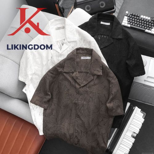 ICONDENIM Crochet Lace Men's Cuban Shirt